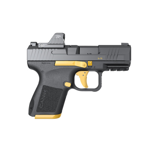 Canik METE MC9 9mm, 3.18" Barrel, Black W/ Gold Accents, MeCanik MO1 Red Dot, 15rd