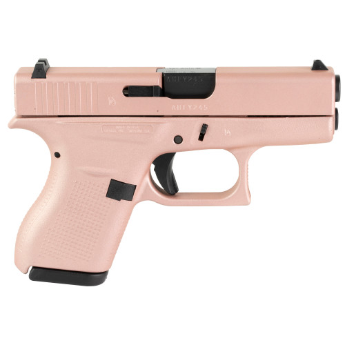 Glock G42 380 ACP, 3.25" Barrel, Rose Gold Cerakote, Fixed Sights, 6rd