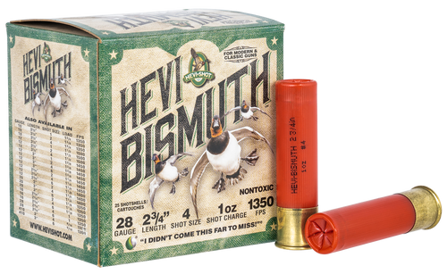 HEVI-Shot HEVI-Bismuth 28 Ga, 2.75", 1 Oz, 4 Shot, 25rd Box