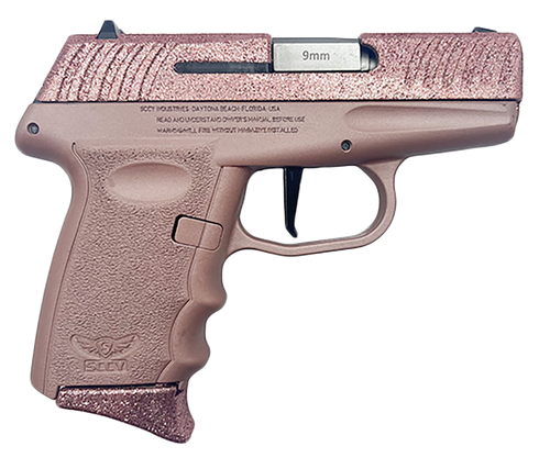 SCCY DVG-1 9mm, 3.1" Barrel, Rose Gold Glitter Slide, Rose Gold Frame, 10rd