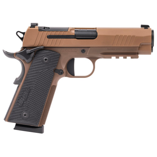 Sig Sauer 1911 X-Carry 45 ACP, 4.25" Barrel, Coyote Frame, Optics Ready, Black G10 Grip, 8rd