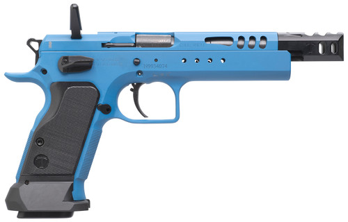 Tanfoglio Domina 9mm, 5.2" Barrel, Blue Frame, Black Polymer Grip, 19rd