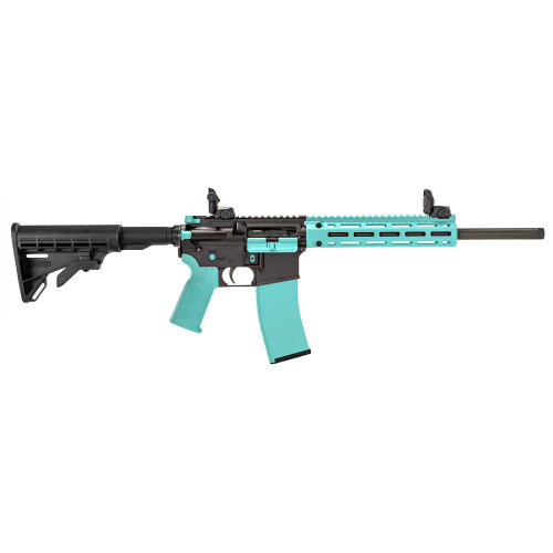 Tippmann M4-22 LTE Accent 22 LR, 16" Threaded Barrel, Robins Egg Blue Acents, Black Rec, 25rd