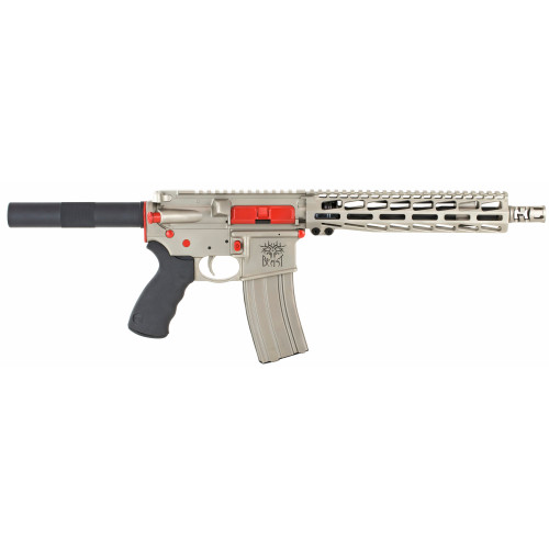 WMD NiB-X 223 Remington/5.56x45mm, 10.5" Barrel, Nickel Boron, Red Accent Kit, Aluminum M-Lok Handguard, 30rd